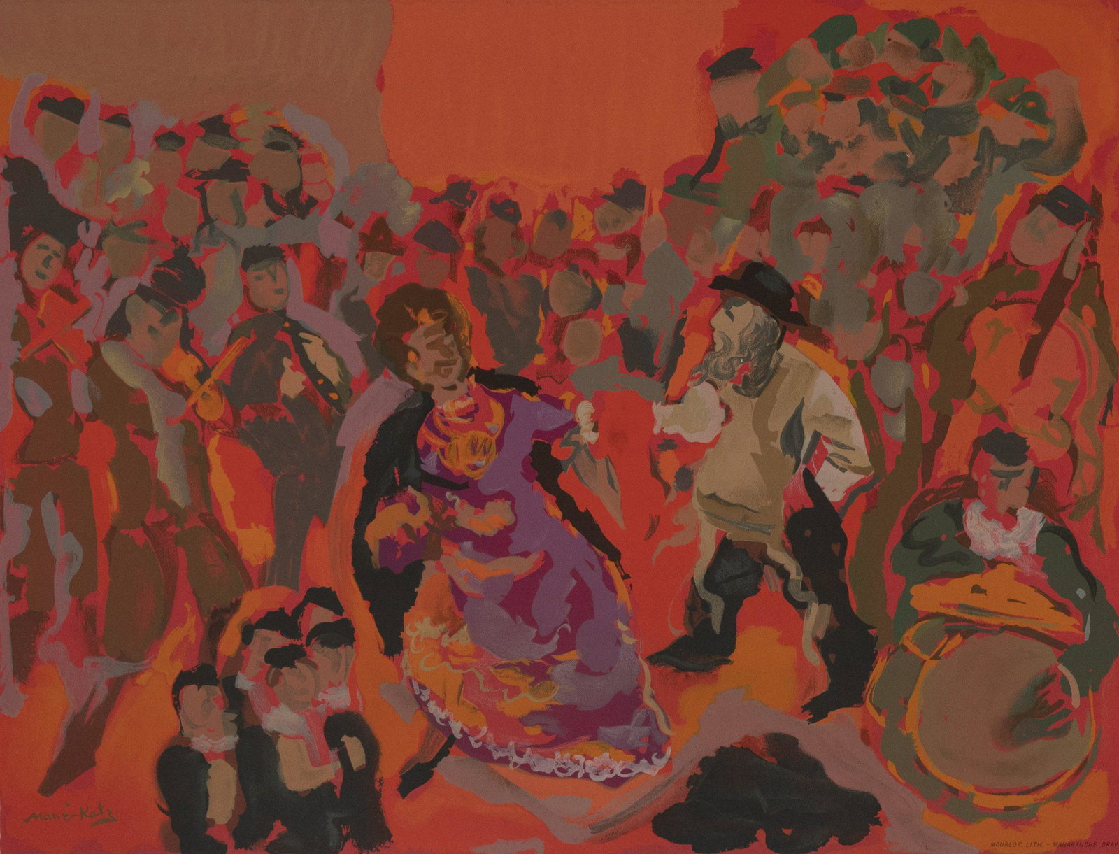 Emmanuel Mane-Katz - Untitled 1: Artist: Emmanuel Mane-Katz Title: Untitled 1 Year: 1966 Dimensions: 27 1/2in. by 21 1/4 in. Suite: Douze Lithographies pour Stempeniou de Cholem Aleikheim Medium:</