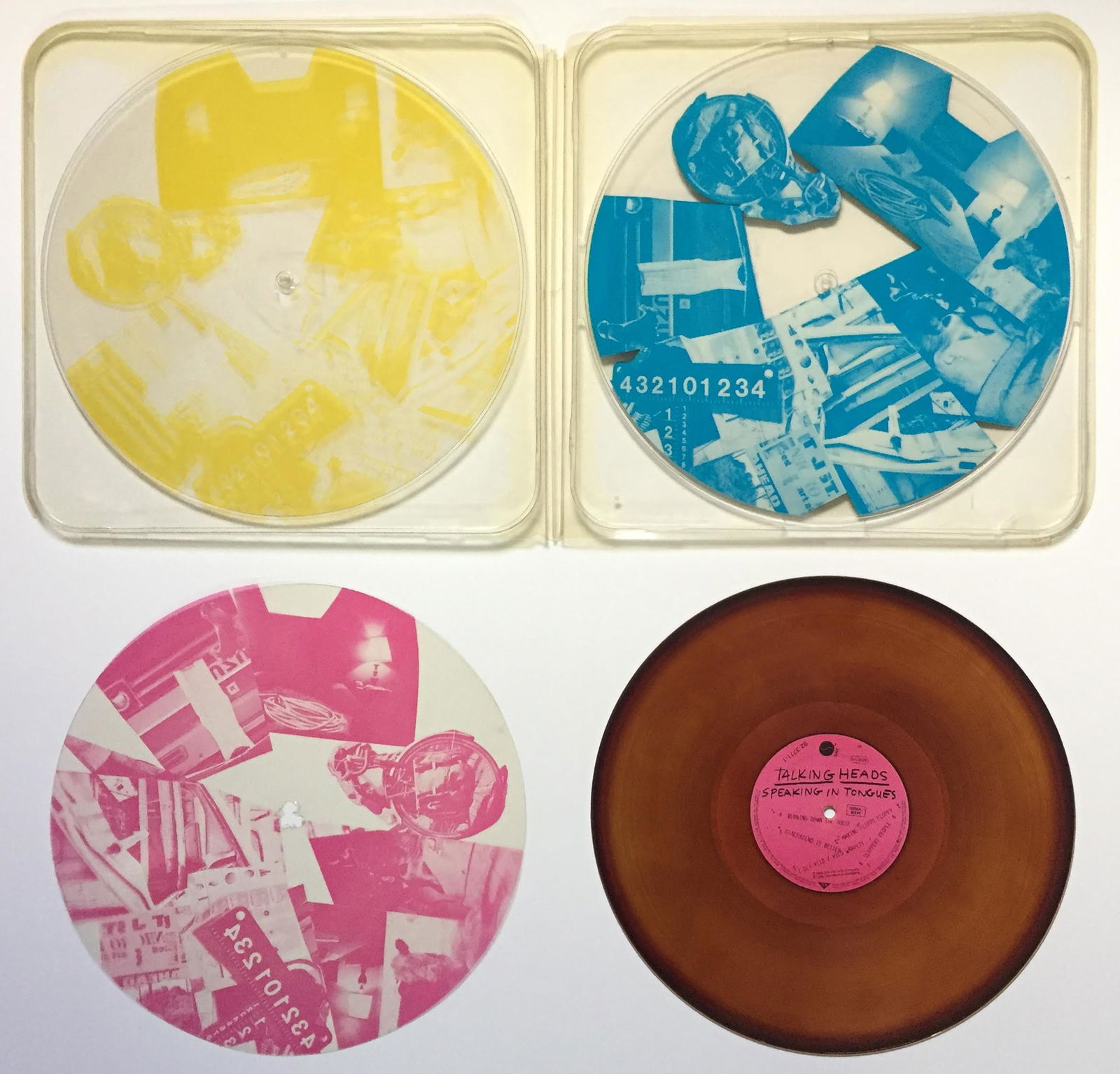 Robert Rauschenberg and Talking Heads - Speaking in: Artist: Robert Rauschenberg and Talking Heads Title: Speaking in Tongues Year: 1983 Dimensions: 13 1/2in. by 13 1/2in. Edition: From the Rare Limited Edition of 50000