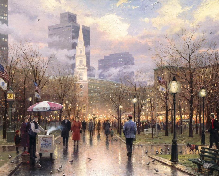 Thomas Kinkade - Boston Celebration: Artist: Thomas Kinkade Title: Boston Celebration Year: 2005 Dimensions: 18in. by 24in. Medium: Offset Lithograph Condition: Excellent Comes