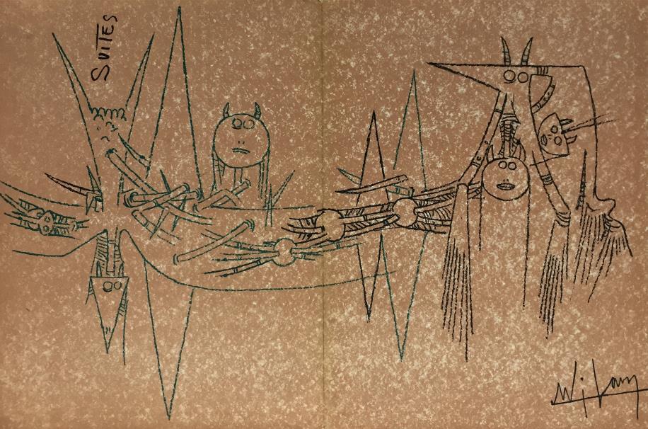 Wifredo Lam - Suites 3 Cover: Artist: Wifredo Lam Title: Suites 3 Cover Year: 1963 Dimensions: 19 1/4in. by 12 3/4in. Edition: From the Rare Limited Edition Publisher: Krugier et Cie