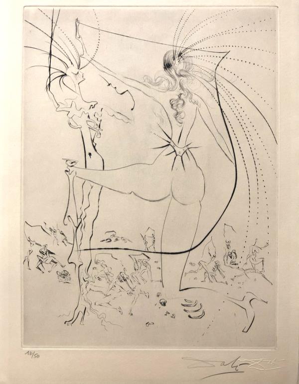 Salavdor Dali - Les Fesses Piquantes: Artist: Salavdor Dali Title: Les Fesses Piquantes Year: 1969 Dimensions: 11in. by 15in. Edition: From rare edition of 50 Suite: Venus in Furs Medium: