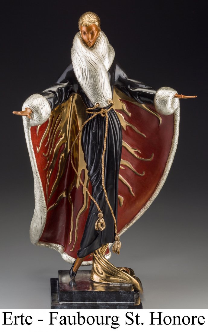 Erte - Faubourg St. Honore: Artist: Erte Title: Faubourg St. Honore Year: 1990 Dimensions: 20.75in. by 12in. Edition: From the rare limited edition Publisher: Chalk & Vermilion