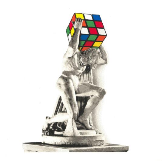 Mr. Brainwash - Rubik: Artist: Mr. Brainwash Title: Rubik's Atlas Year: 2020 Dimensions: 16in. by 16in. Edition: From the Rare Limited Edition of 50 Publisher: Mr. Brainwash <