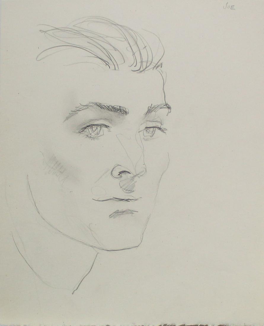 Emlen Etting - Joe II: Artist: Emlen Etting Title: Joe II Dimensions: 8in. by 9 3/4in. Edition: Unique One of a Kind Artwork Suite: Heads of Boys Medium: Original Pencil on Paper