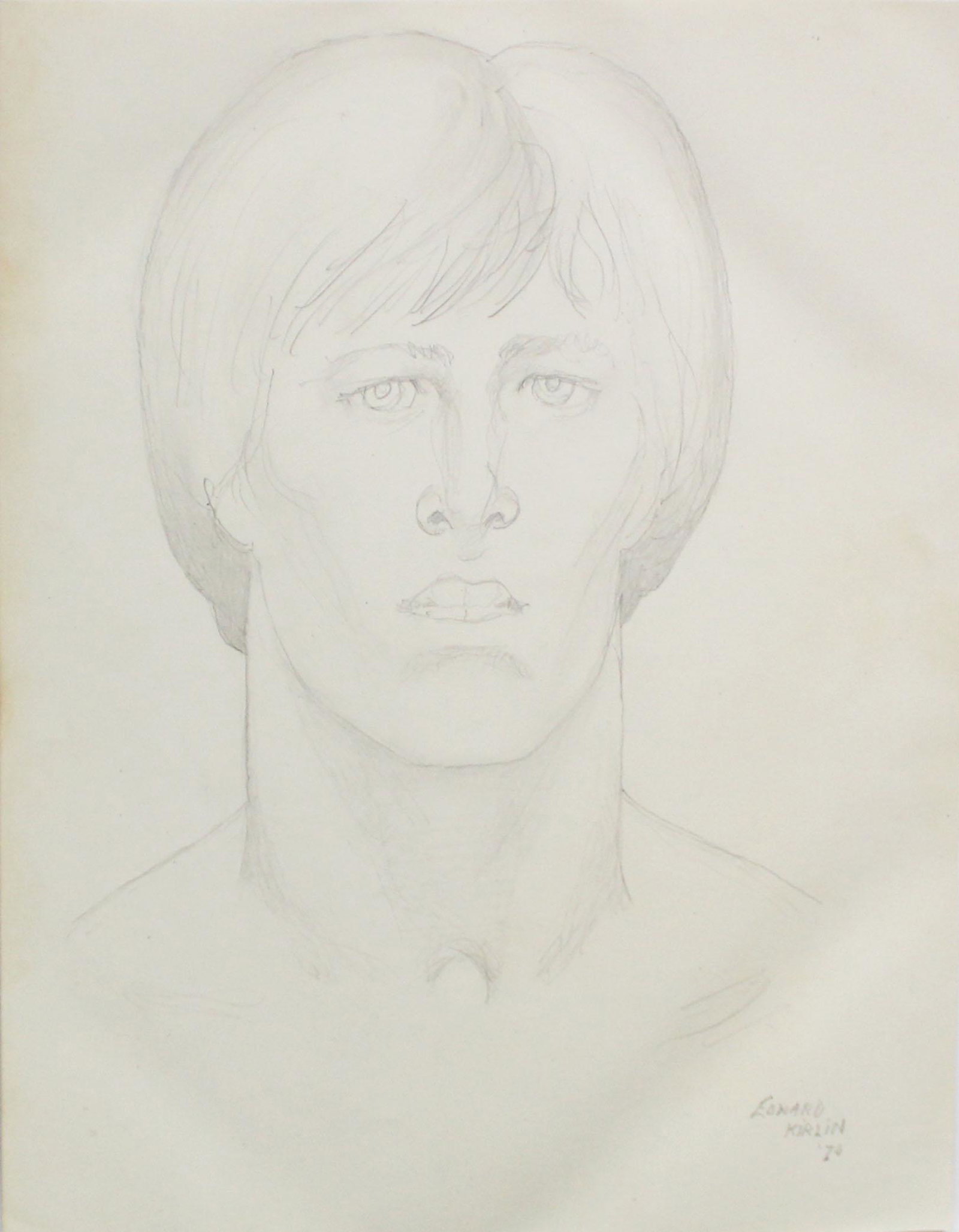 Emlen Etting - Edward Kirlin: Artist: Emlen Etting Title: Edward Kirlin Year: 1974 Dimensions: 9 3/4in. by 12 1/2in. Edition: Unique One of a Kind Artwork Suite: Heads of Boys Med