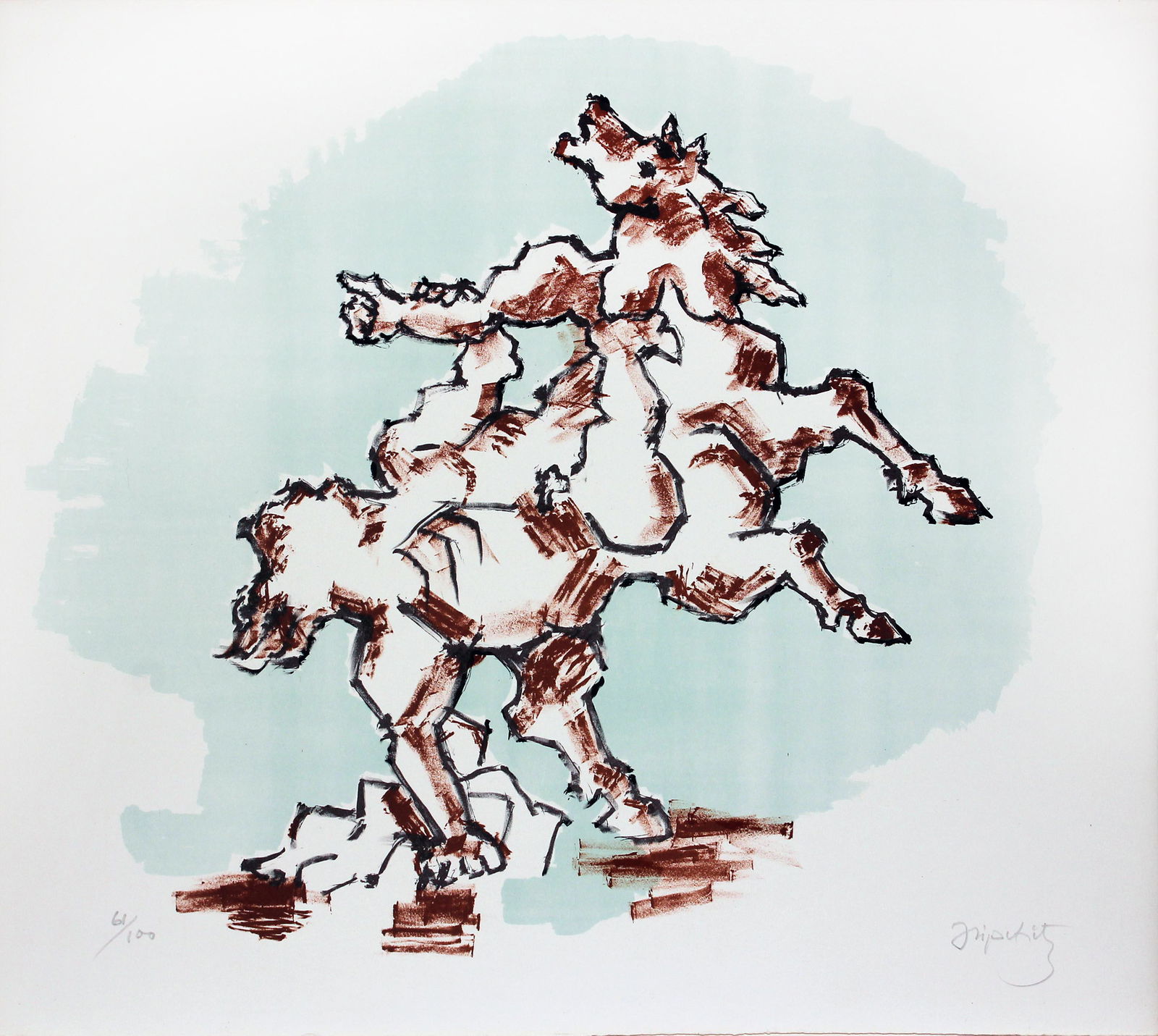 Jacques Lipchitz - The Horse: Artist: Jacques Lipchitz Title: The Horse Year: 1967 Dimensions: 22.6in. by 25.6in. Edition: 25 from the limited edition of 100 Medium: Original lithograph on p
