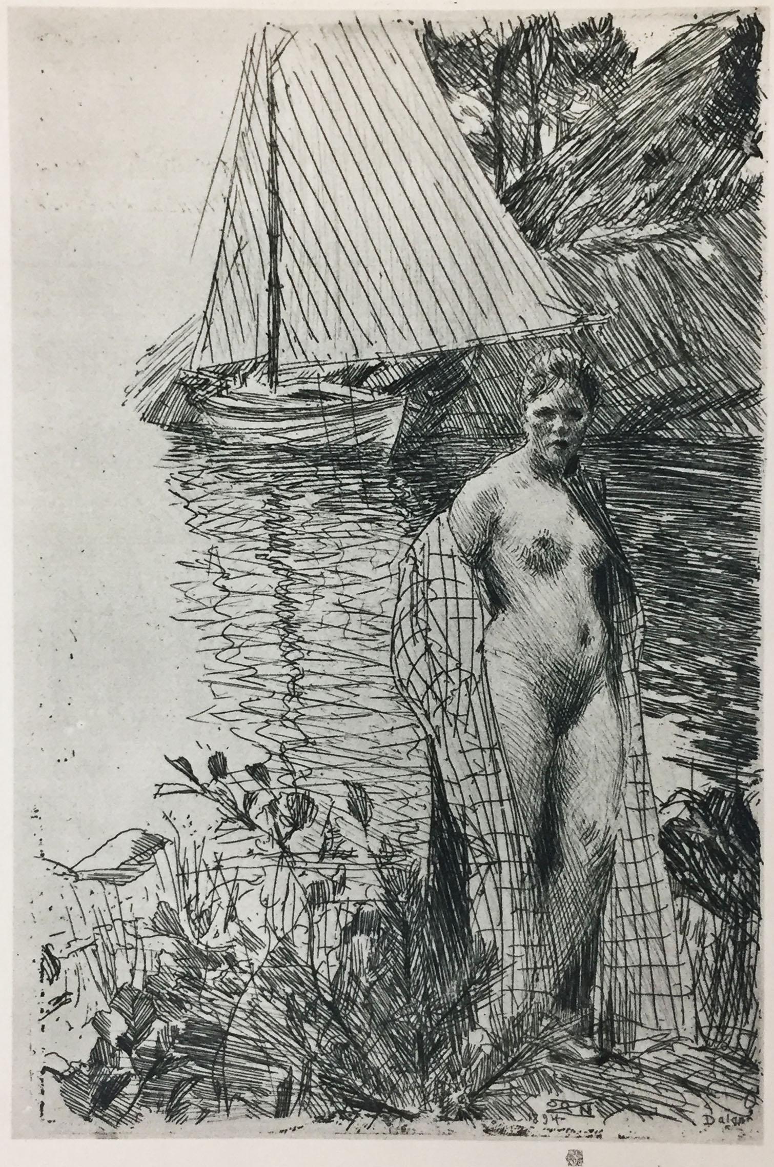 Anders Zorn - My Model and My Boat: Artist: Anders Zorn Title: My Model and My Boat Year: 1925 Dimensions: 12 1/4in. by 9 1/2in. Edition: From the Rare Limited Edition Publisher: The Studio London