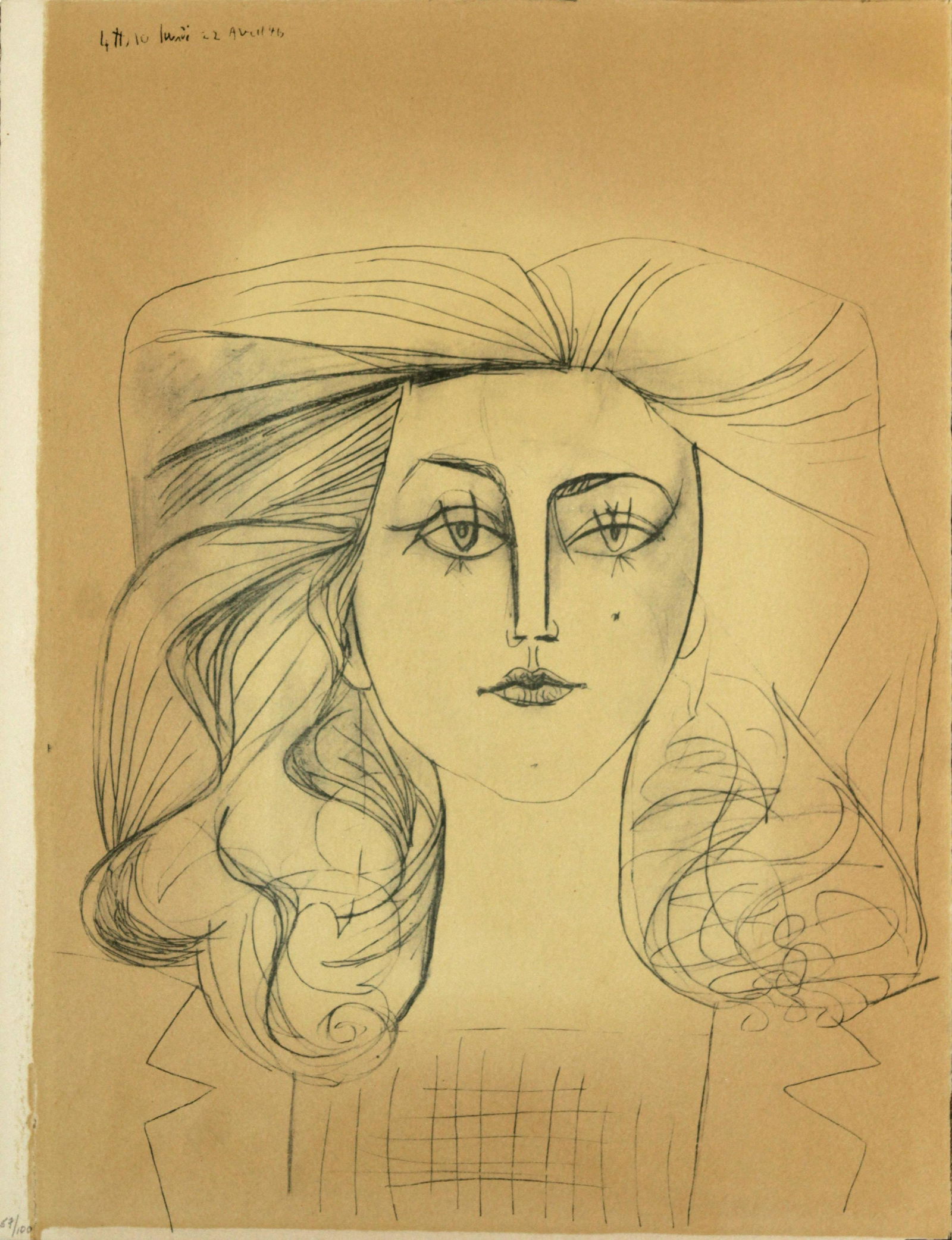 Pablo Picasso - Portrait de Francoise Gilot: Artist: Pablo Picasso Title: Portrait de Francoise Gilot Year: 1954 Dimensions: 11 1/4in. by 14 1/2in. Edition: From the rare limited edition of 100 Publisher: