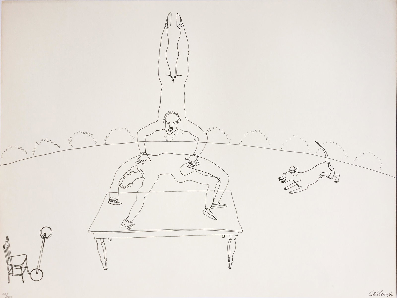 Alexander Calder (after) - Untitled (Balancing Act): Artist: Alexander Calder (after) Title: Untitled (Balancing Act) from "16 Circus Drawings" Year: 1964 Dimensions: 13in. by 17in. Edition: From the rare limited edition of 100