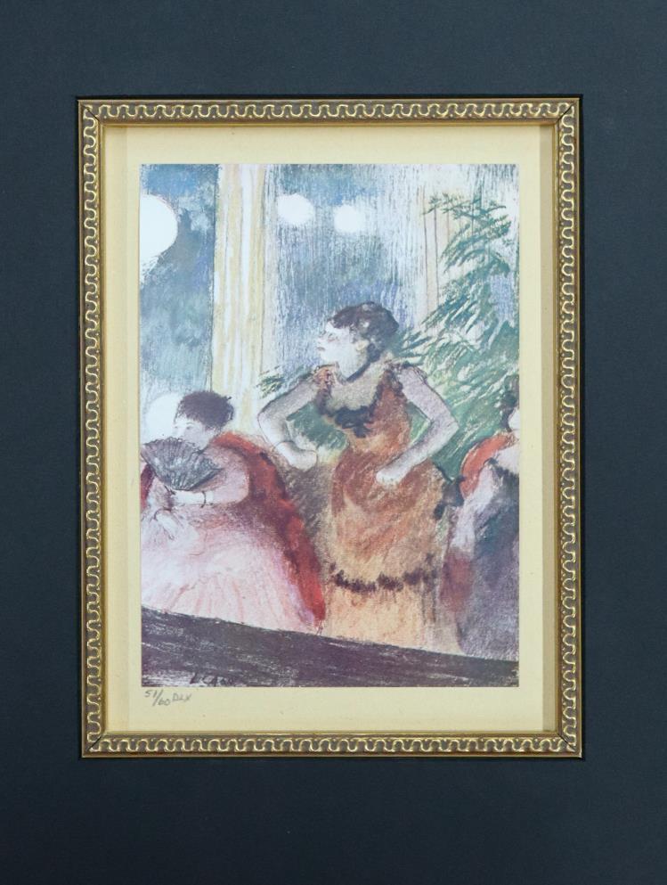 Edgar Degas - Mrs Becat at the Ambassaduers: Artist: Edgar Degas Title: Mrs Becat at the Ambassaduers Year: 1919 Dimensions: 4.5in. by 6.5in. Edition: From the deluxe edition of 60 Medium: Original offset