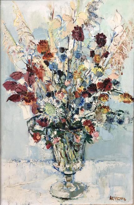 Yolande Ardissone - Fleurs d: Artist: Yolande Ardissone Title: Fleurs d'hiver Dimensions: Canvas: 28in. by 19in., Frame: 27in by 37in Edition: One-of-a-kind Artwork Medium: Oil on canvas Signat