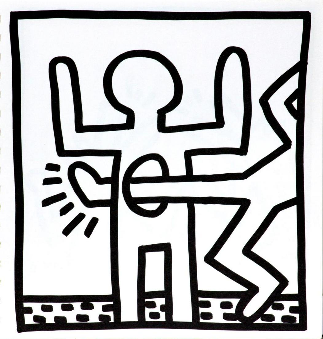 Keith Haring - Untitled (Kicking Through): Artist: Keith Haring Title: Untitled (Kicking Through) Year: 1982 Dimensions: 9in. by 9in. Edition: From the limited edition of 2000 Publisher: Tony Shafrazi Gallery New Yo