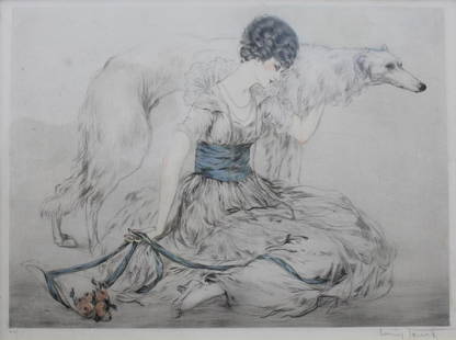 Louis Icart - Coursing I: Artist: Louis Icart Title: Coursing I Year: 1929 Dimensions: 17in. by 12in. Edition: From the rare limited edition of 75 Medium: Original drypoint etching with