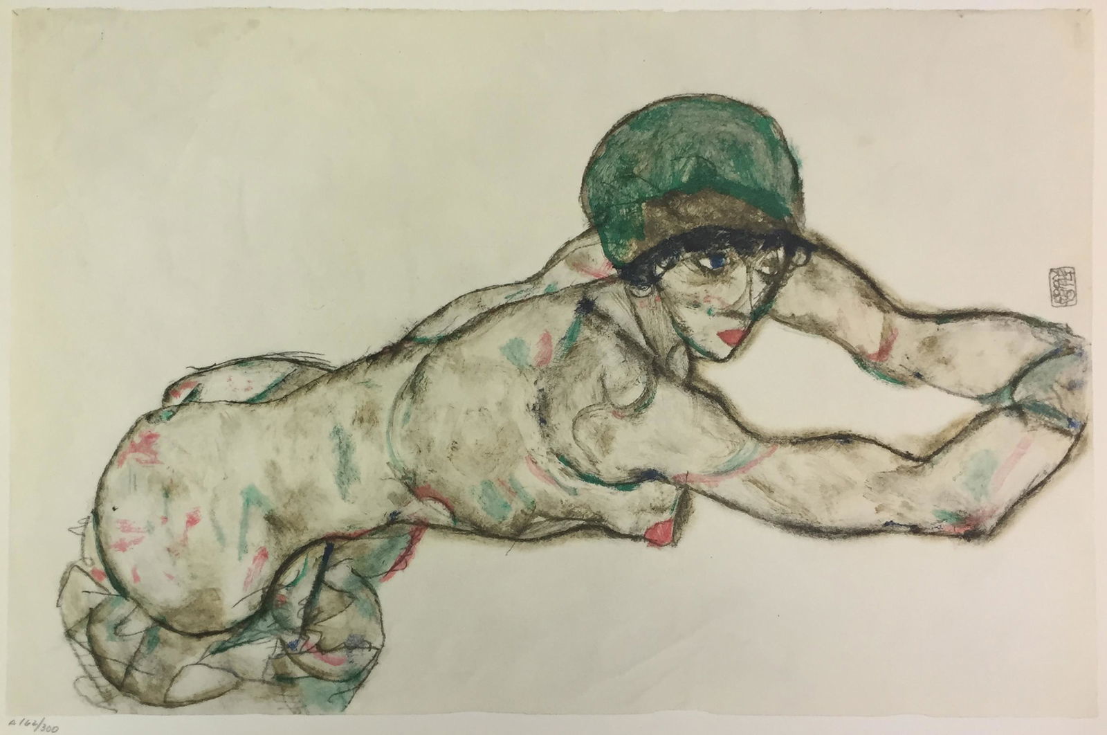 Egon Schiele (After) - Female Nude Facing Right: Artist: Egon Schiele (After) Title: Female Nude Facing Right Year: 1969 Dimensions: 19 3/4in. by 14 1/4in. Edition: From the Rare Limited Edition of 300 Publisher:<