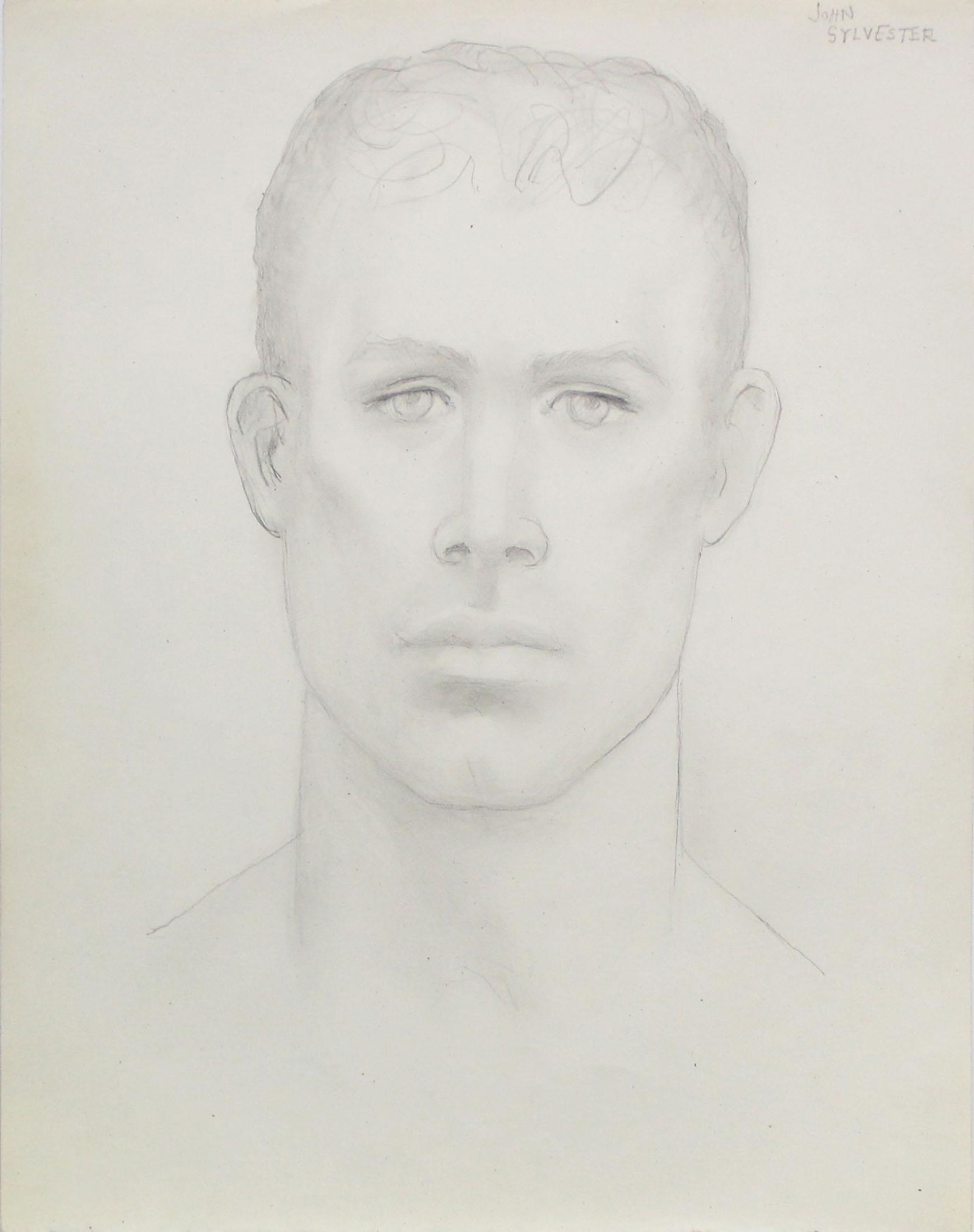 Emlen Etting - John Sylvester: Artist: Emlen Etting Title: John Sylvester Dimensions: 10in. by 12 3/4in. Edition: Unique One of a Kind Artwork Suite: Heads of Boys Medium: Original Pencil on