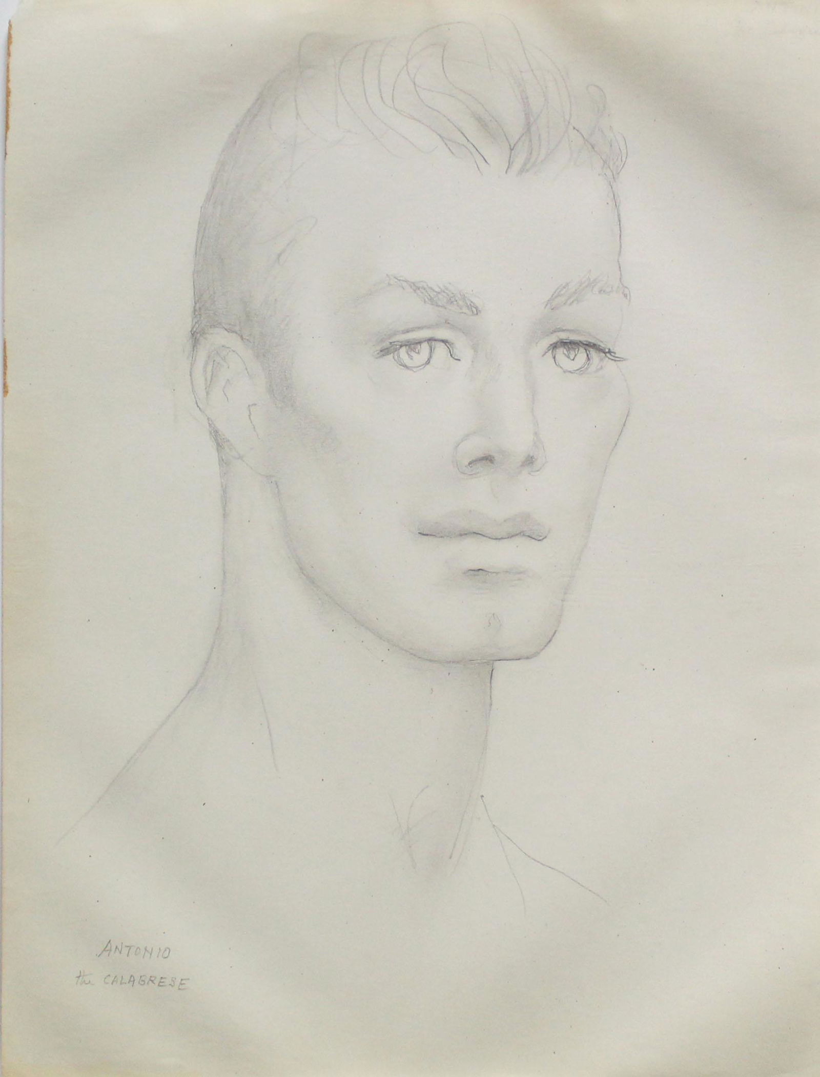 Emlen Etting - Antonio "the Calabrese": Artist: Emlen Etting Title: Antonio "the Calabrese" Dimensions: 9 3/4in. by 12 1/4in. Edition: Unique One of a Kind Artwork Suite: Heads of Boys Medium: Origina