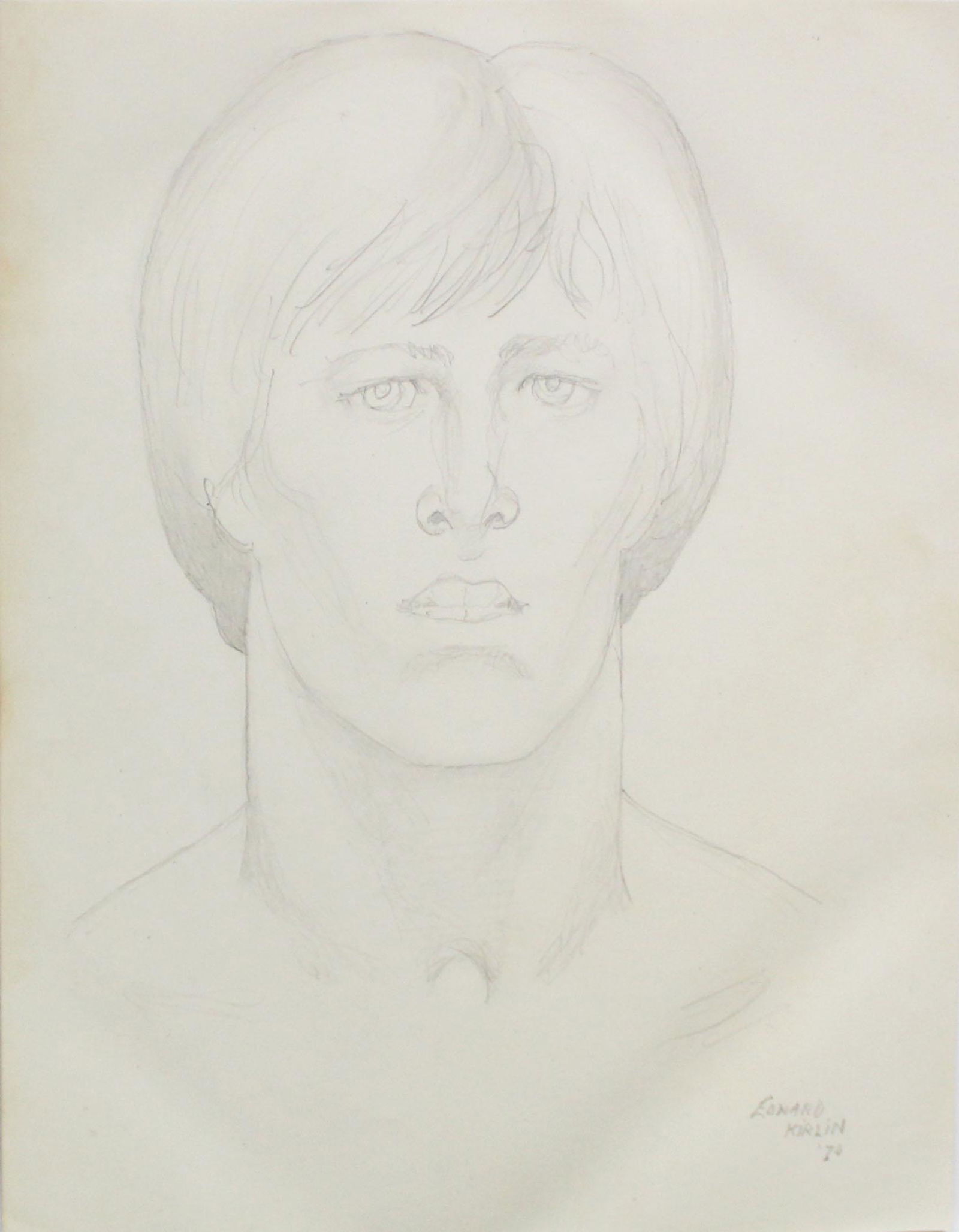 Emlen Etting - Edward Kirlin: Artist: Emlen Etting Title: Edward Kirlin Year: 1974 Dimensions: 9 3/4in. by 12 1/2in. Edition: Unique One of a Kind Artwork Suite: Heads of Boys Med