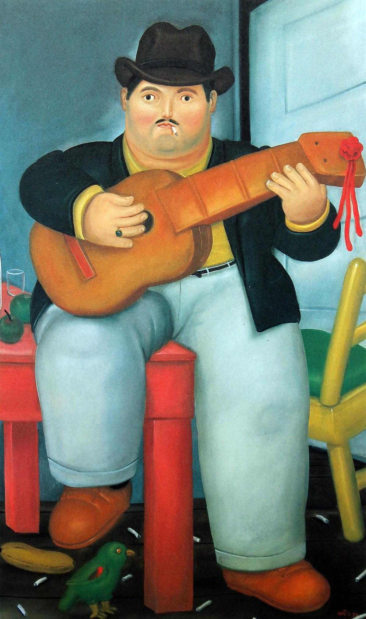 Fernando Botero (after) - Guitarist: Artist: Fernando Botero (after) Title: Guitarist Year: 1983 Dimensions: 16in. by 12in. Edition: From the limited edition of 200 Publisher: Harry N. Abrams Inc. New York