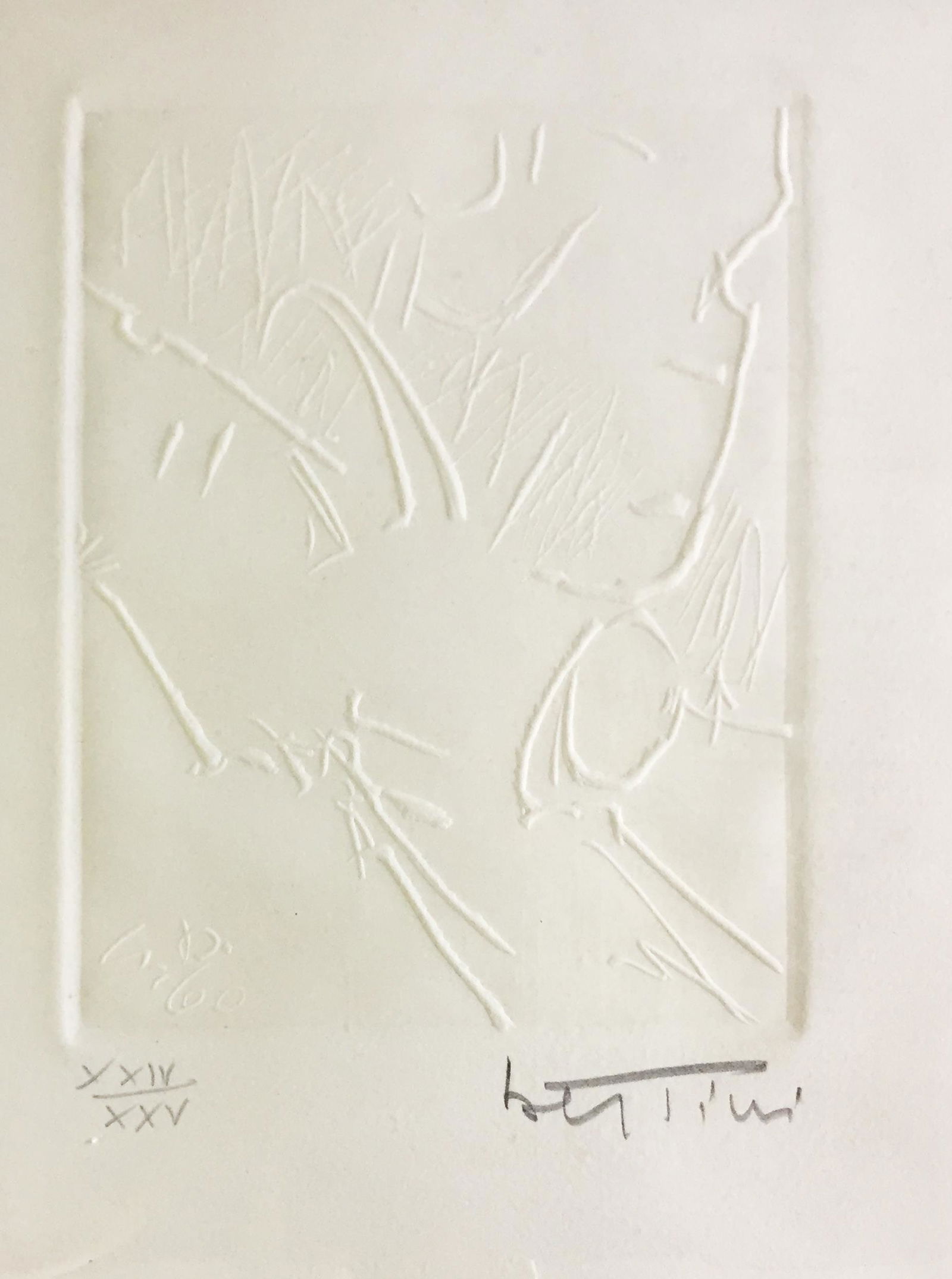 Gianni Bertini - Untitled XVI: Artist: Gianni Bertini Title: Untitled XVI Year: 1962 Dimensions: 7 1/4in. by 10in. Edition: From the Rare Limited Edition of XXV Publisher: Galleria Schwarz Mi