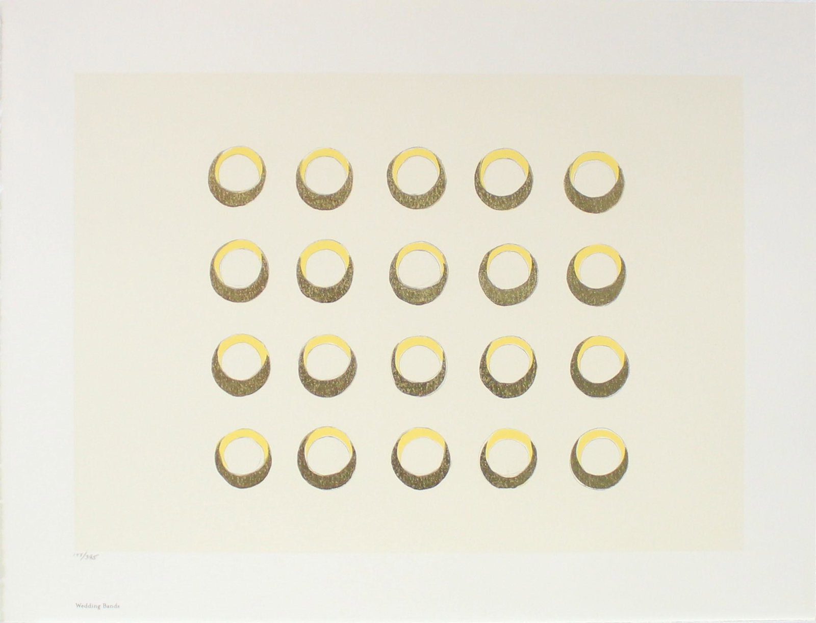 Donald Sultan - Wedding Bands: Artist: Donald Sultan Title: Wedding Bands Year: 1999 Dimensions: 17in. by 22in. Edition: From the Rare Limited Edition of 395 Publisher: MFA Contemporary Ateli