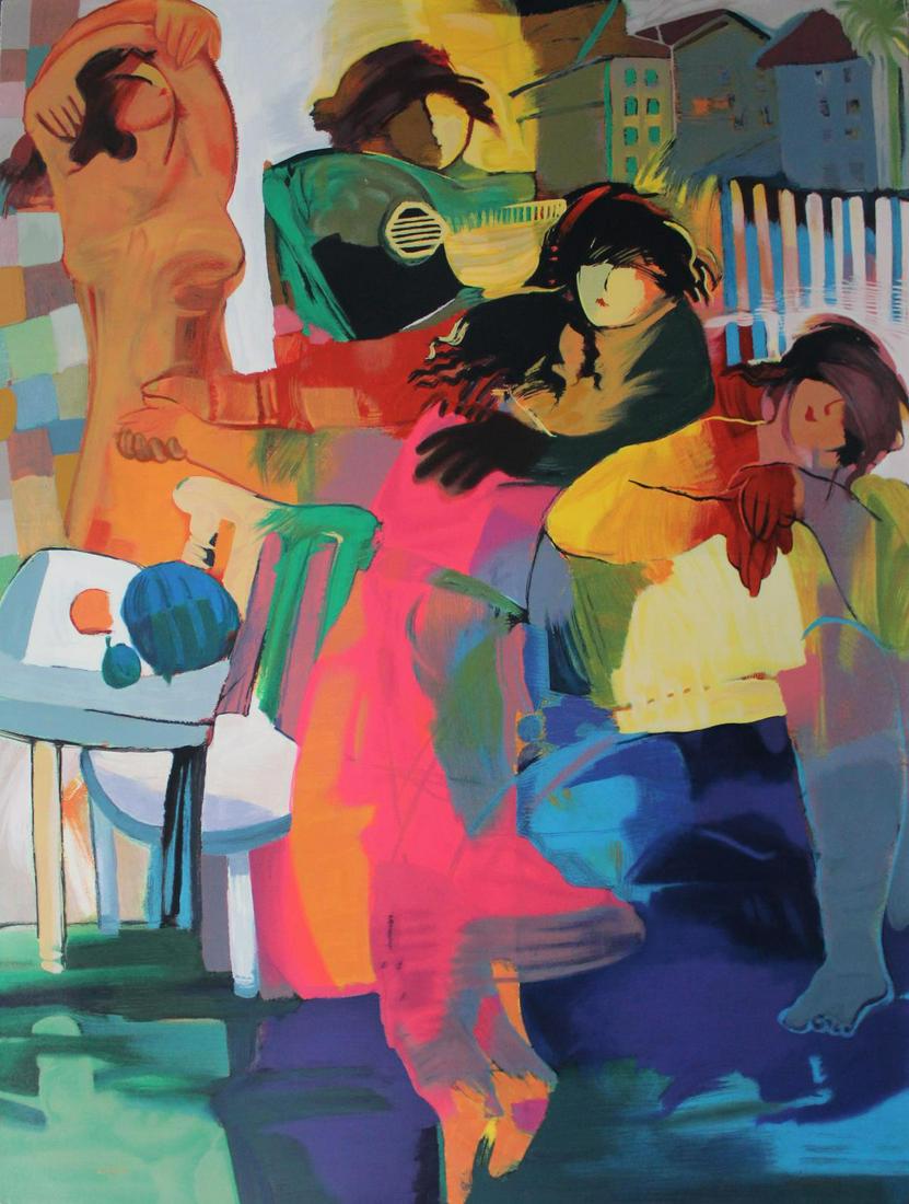 Hessam Abrishami - Simple Event: Artist: Hessam Abrishami Title: Simple Event Dimensions: 44in. by 35in. Edition: From the Rare Limited Edition of 295 Medium: Original Serigraph on Paper Condition: