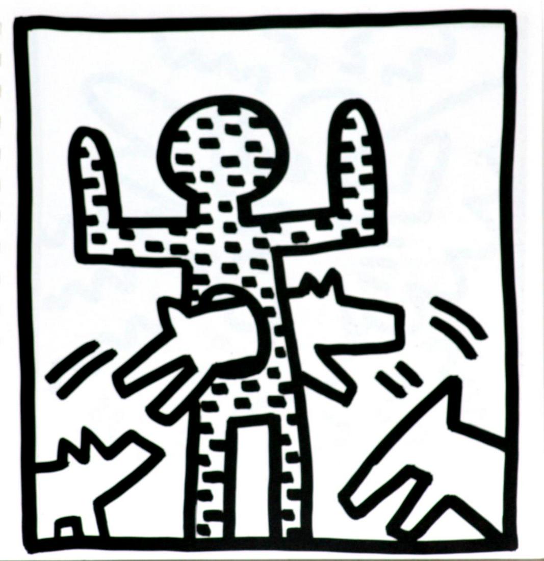 Keith Haring - Untitled (Jumping Through): Artist: Keith Haring Title: Untitled (Jumping Through) Year: 1982 Dimensions: 9in. by 9in. Edition: From the limited edition of 2000 Publisher: Tony Shafrazi Gallery New Yo