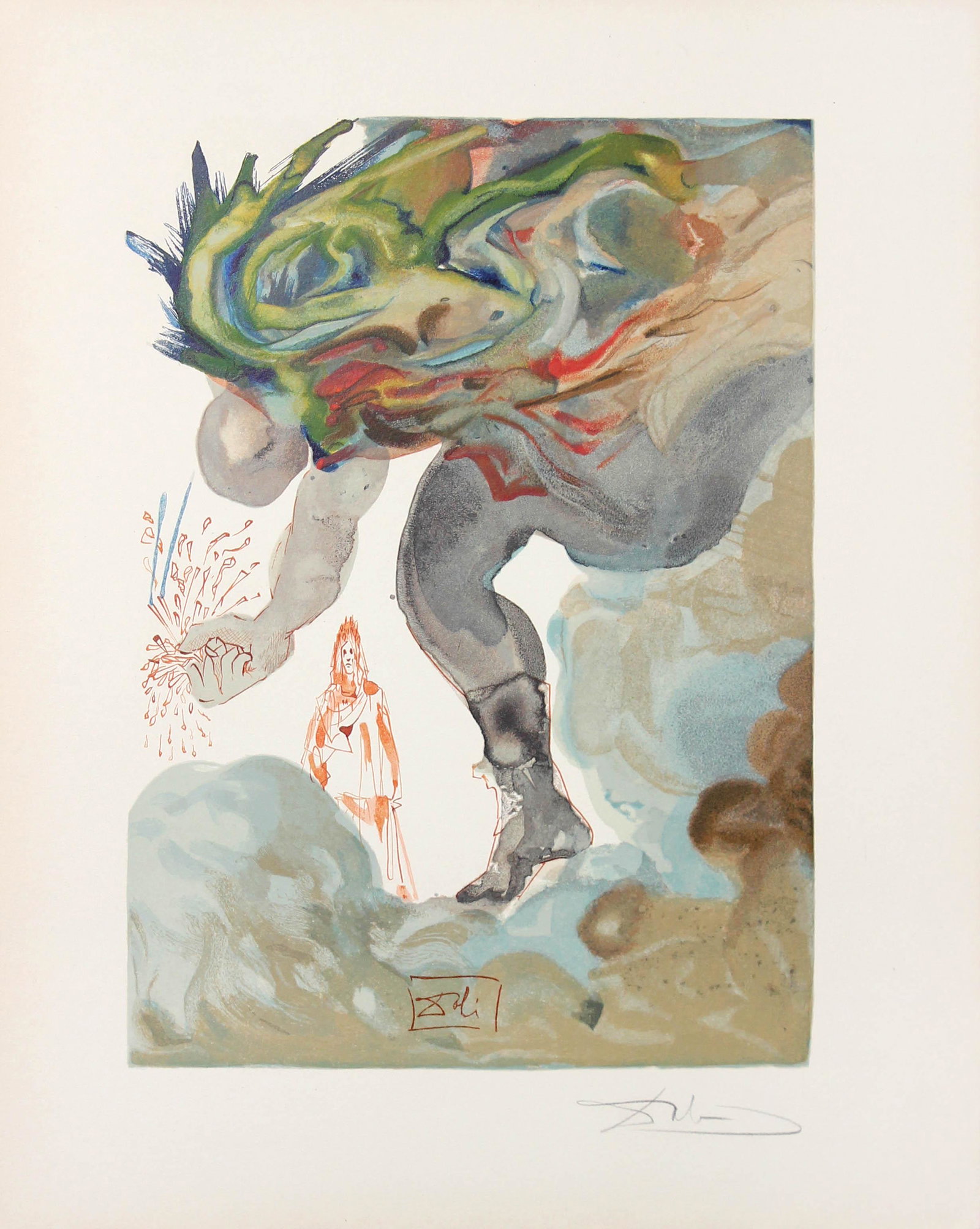Salvador Dali - The Prophecy of Vanni Fucci: Artist: Salvador Dali Title: The Prophecy of Vanni Fucci Year: 1964 Dimensions: 13in. by 10in. Edition: From the rare limited edition Publisher: Les Heures Claires Paris