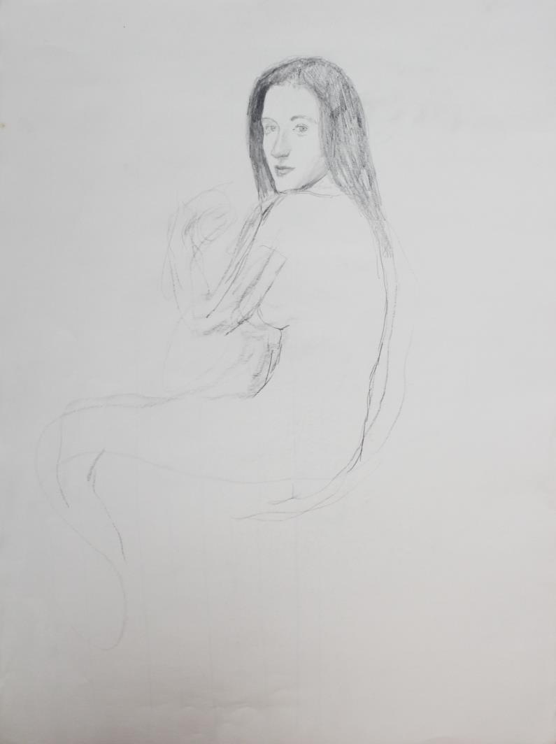 Bo Bartlett - Untitled Figure Study I: Artist: Bo Bartlett Title: Untitled Figure Study I Year: 1998 Dimensions: 18in. by 24in. Edition: original work Medium: drawing on paper Condition:</