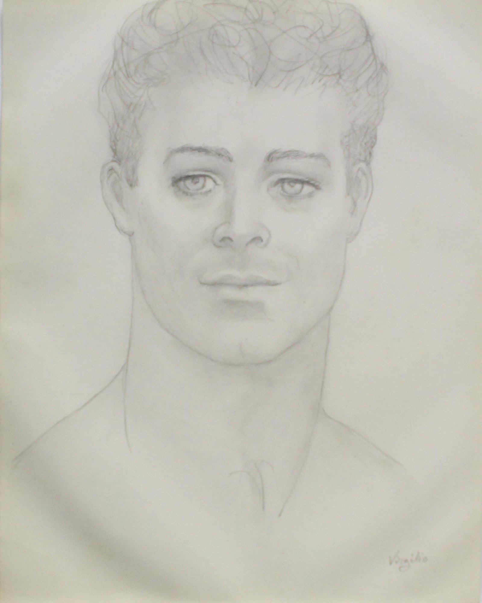 Emlen Etting - Virgilio: Artist: Emlen Etting Title: Virgilio Dimensions: 9 3/4in. by 12 1/4in. Edition: Unique One of a Kind Artwork Suite: Heads of Boys Medium: Original Pencil on Pap