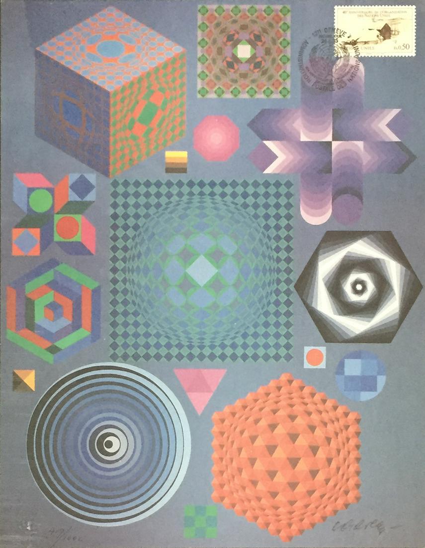 Victor Vasarely - Plural: Artist: Victor Vasarely Title: Plural Year: 1985 Dimensions: 11in. by 8 1/2in. Weight: 0 Edition: From the Rare Limited Edtion of 1000 Publisher: