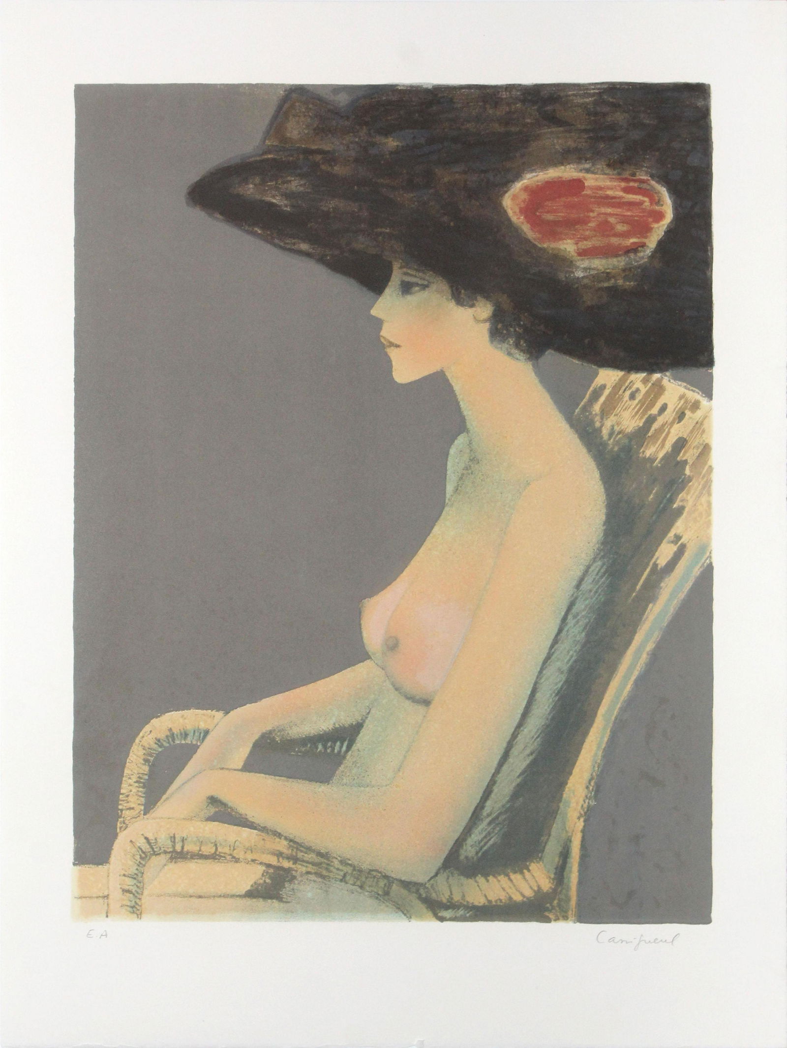 Jean Pierre Cassigneul - Nu la Capeline Noire (1 of 3)