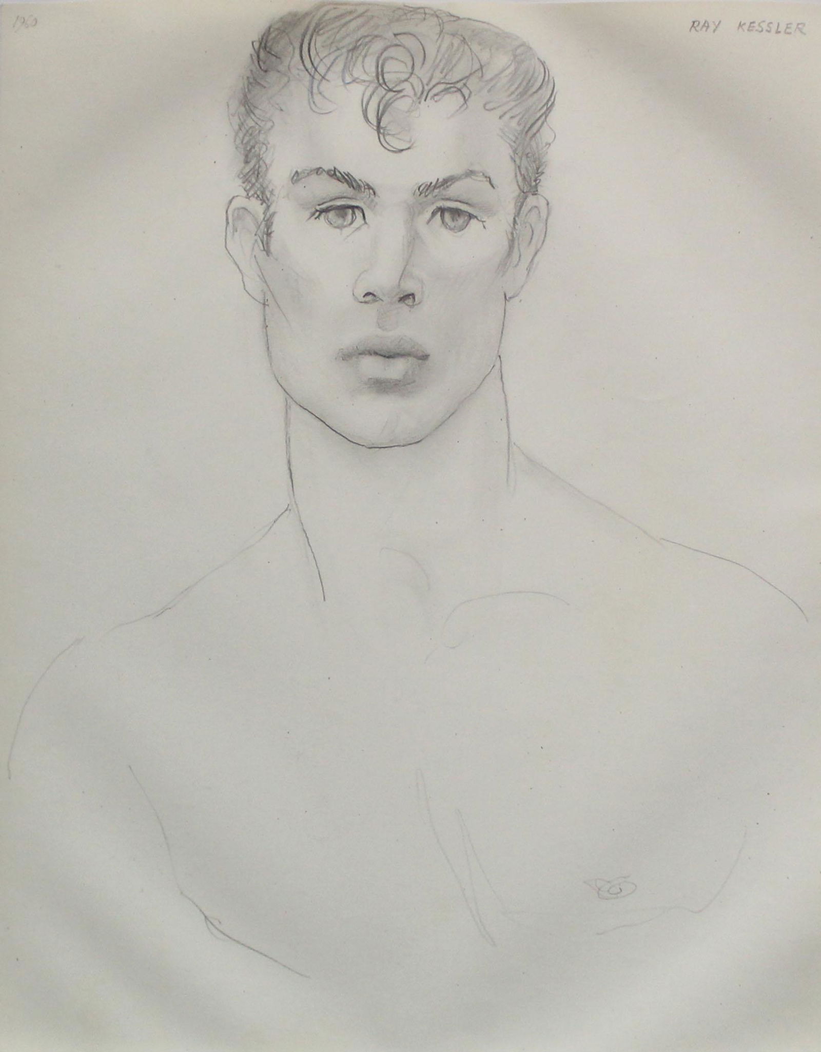 Emlen Etting - Ray Kessler: Artist: Emlen Etting Title: Ray Kessler Dimensions: 9 3/4in. by 12 1/4in. Edition: Unique One of a Kind Artwork Suite: Heads of Boys Medium: Original Pencil on