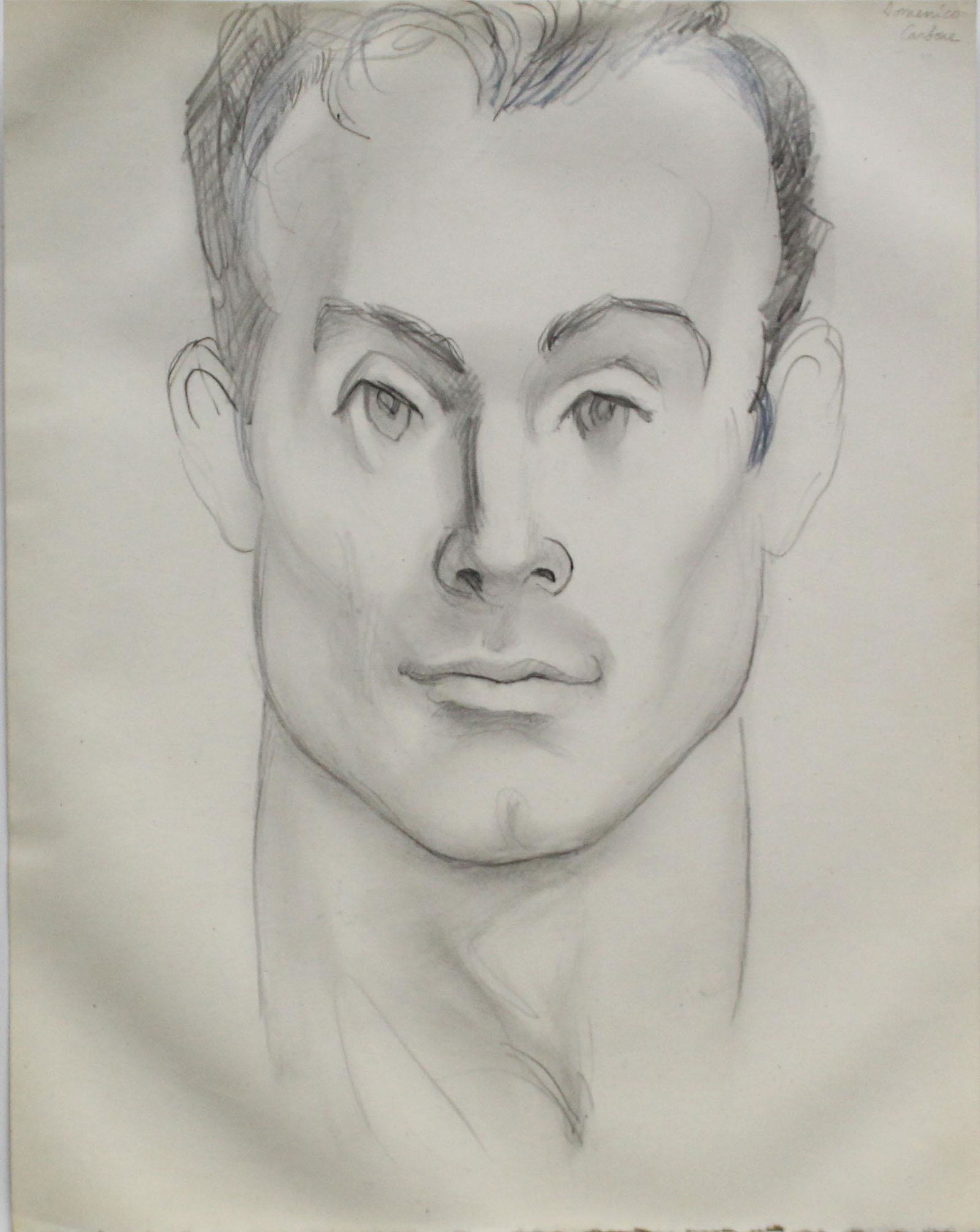 Emlen Etting - Domenico II: Artist: Emlen Etting Title: Domenico II Dimensions: 9 7/8in. by 12 5/8in. Edition: Unique One of a Kind Artwork Suite: Heads of Boys Medium: Original Pencil on