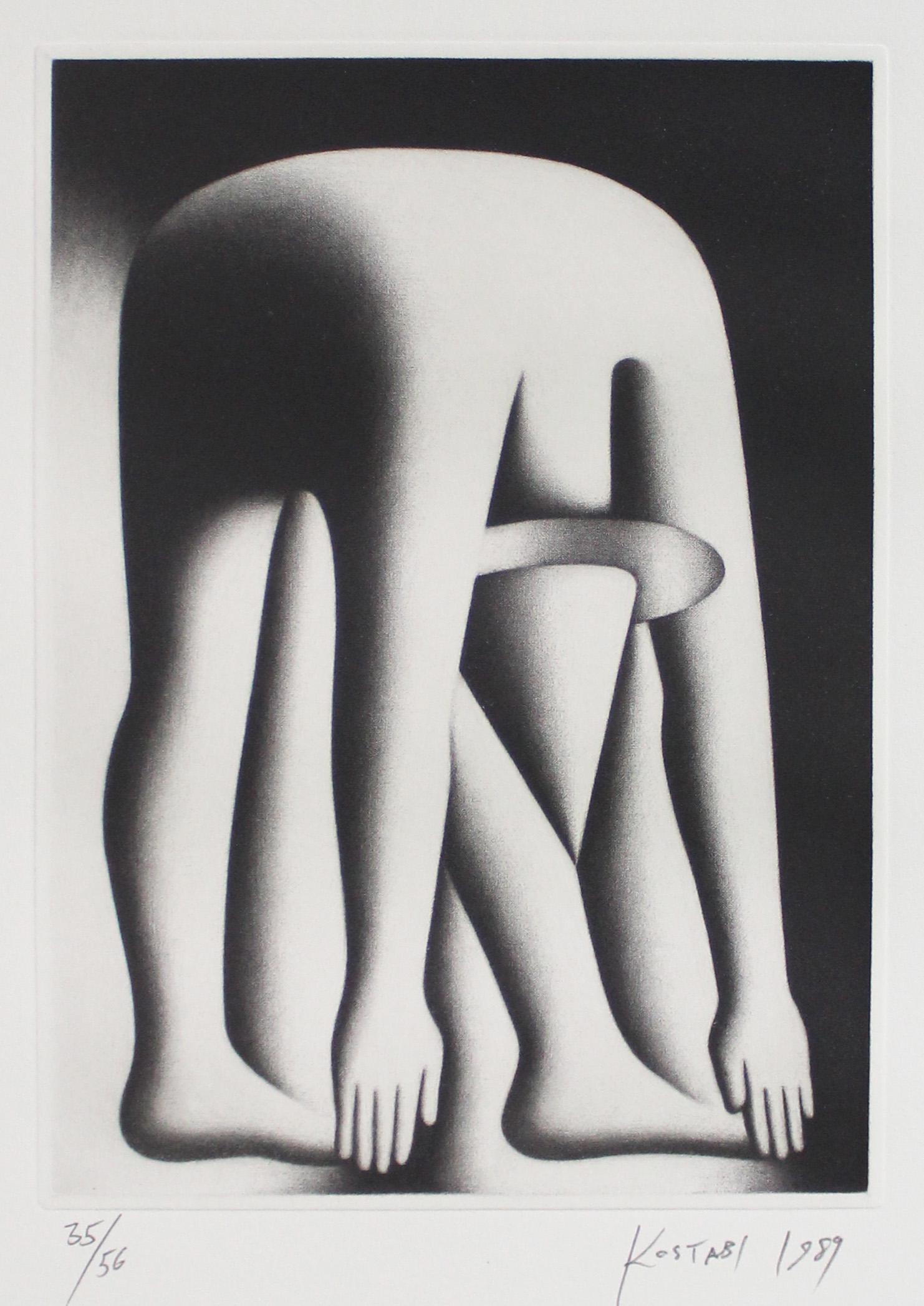 Mark Kostabi - Body by the Jake: Artist: Mark Kostabi Title: Body by the Jake Year: 1989 Dimensions: 15in. by 21in. Edition: From the Rare Limited Edition of 56 Medium: Mezzotint Etching on Riv