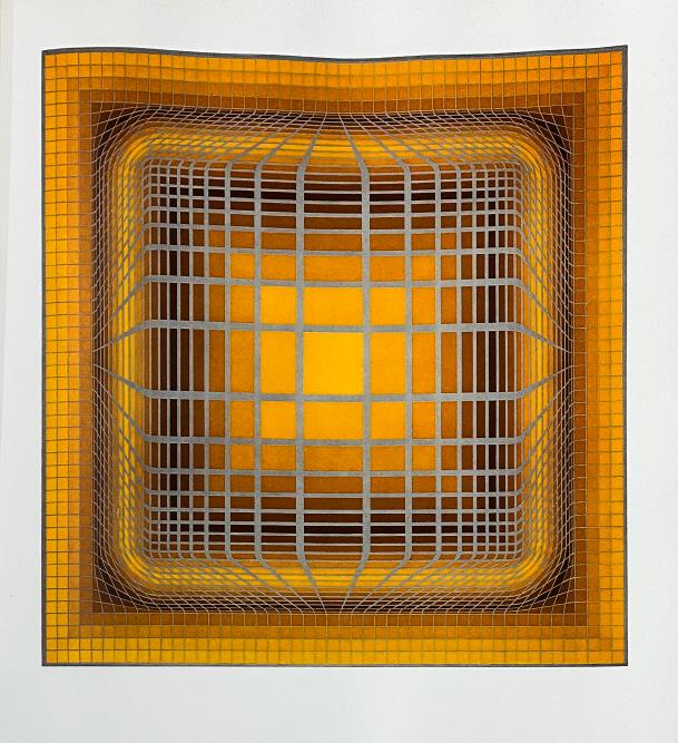 Victor Vasarely - Koska Vall: Artist: Victor Vasarely Title: Koska Vall Dimensions: 15.75in. by 15.5in. Edition: From the rare and limited edition Publisher: Studio Bruckman Suite: Reponses
