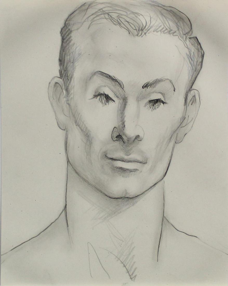 Emlen Etting - Domenico I: Artist: Emlen Etting Title: Domenico I Dimensions: 8in. by 10in. Edition: Unique One of a Kind Artwork Suite: Heads of Boys Medium: Original Pencil on Paper