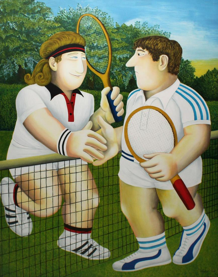 Beryl Cook - The Tennis Match (1 of 2)