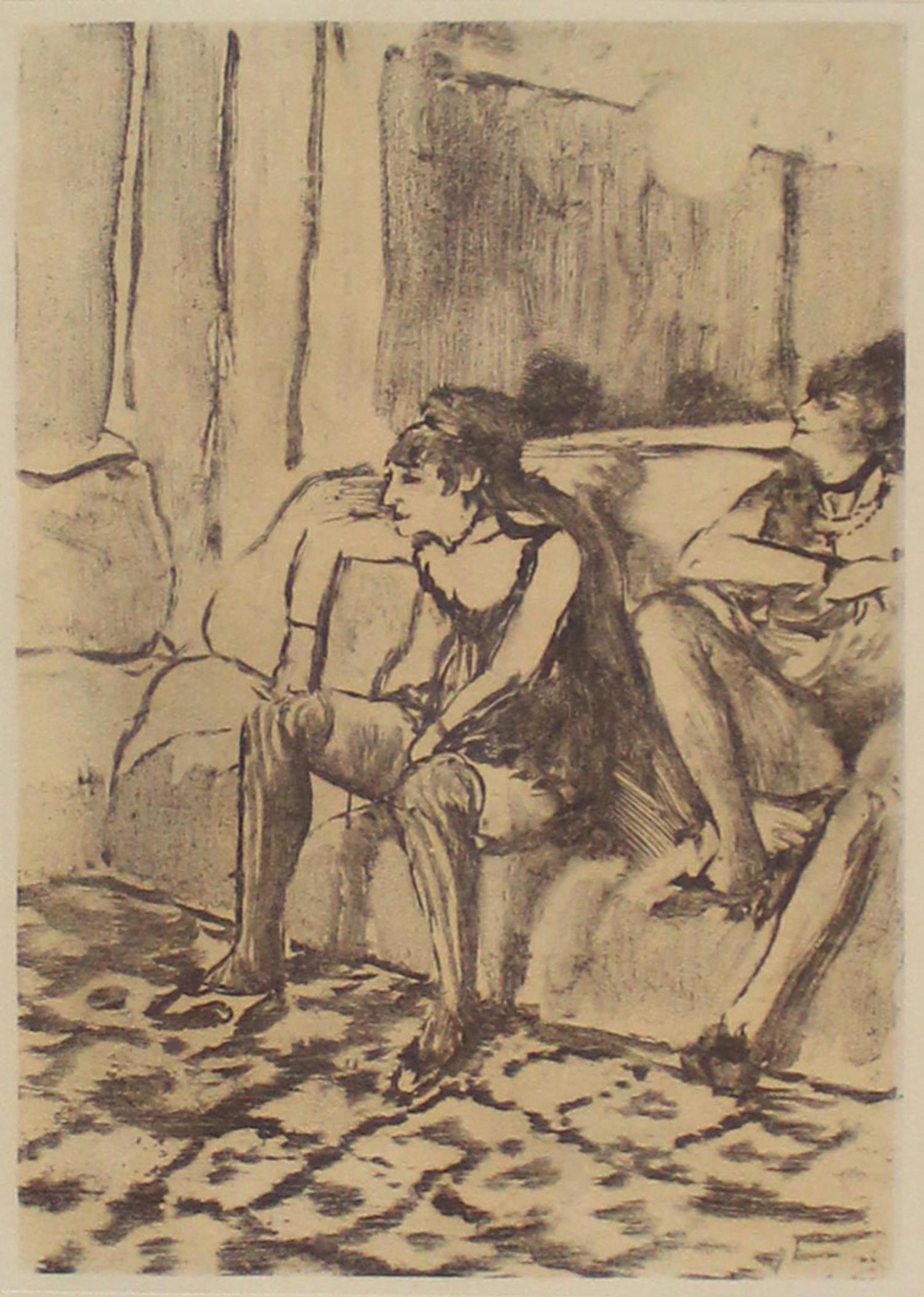 Edgar Degas (After) - Deux Femmes: Artist: Edgar Degas (After) Title: Deux Femmes Year: 1948 Dimensions: 9in. by 12 1/4in. Edition: From the Rare Limited Edition of 500 Publisher: Quatre Chemins