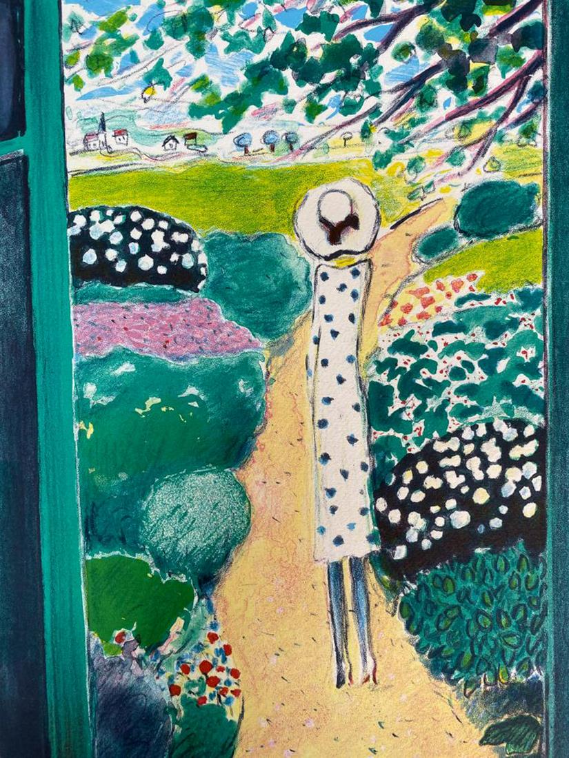 Jean-Pierre Cassigneul - Garden Stroll: Artist: Jean-Pierre Cassigneul Title: Garden Stroll Dimensions: 9.5in. by 12.5in. Edition: From the rare limited edition of 600 Publisher: Desjobert atelier Paris M