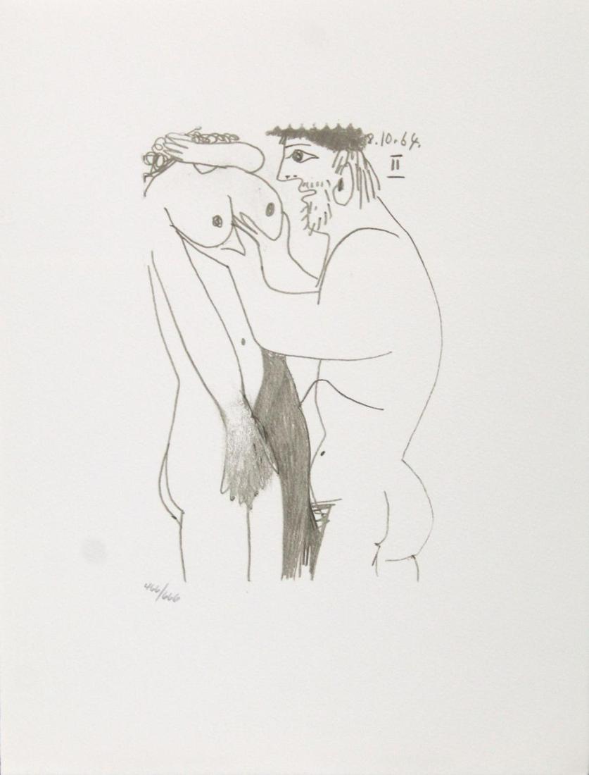 Pablo Picasso (After)- Untitled (8.10.64 II): Artist: Pablo Picasso (After) Title: Untitled (8.10.64 II) Year: 1970 Dimensions: 13in. by 10in. Edition: From the rare limited edition of 666 Publisher: Harry
