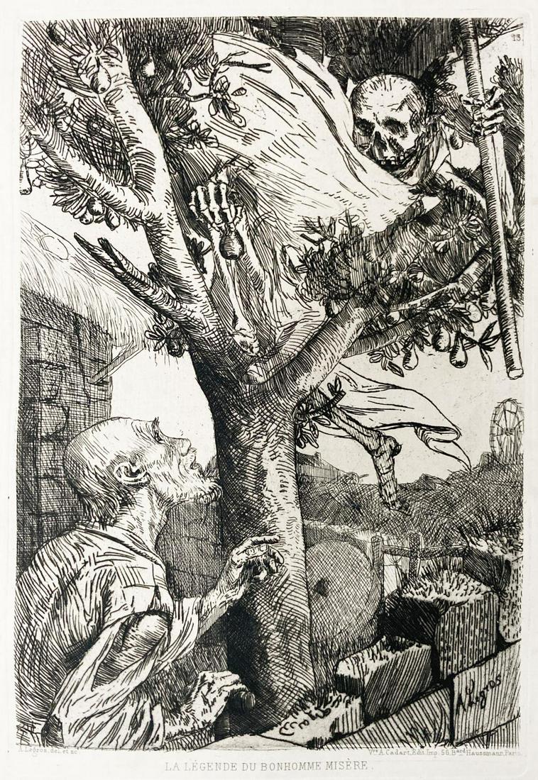 Alphonse Legros - La Legende Du Bonhomme Misere: Artist: Alphonse Legros Title: La Legende Du Bonhomme Misere Year: 1880 Dimensions: 12in. by 8in. Edition: From the Rare Limted Edition Publisher: MacMillan an
