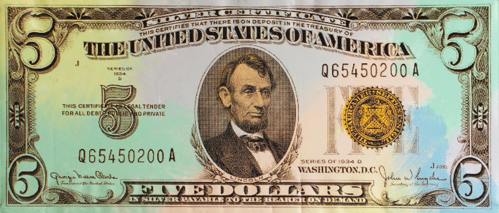 Steve Kaufman - Five Dollar Bill (1 of 1)