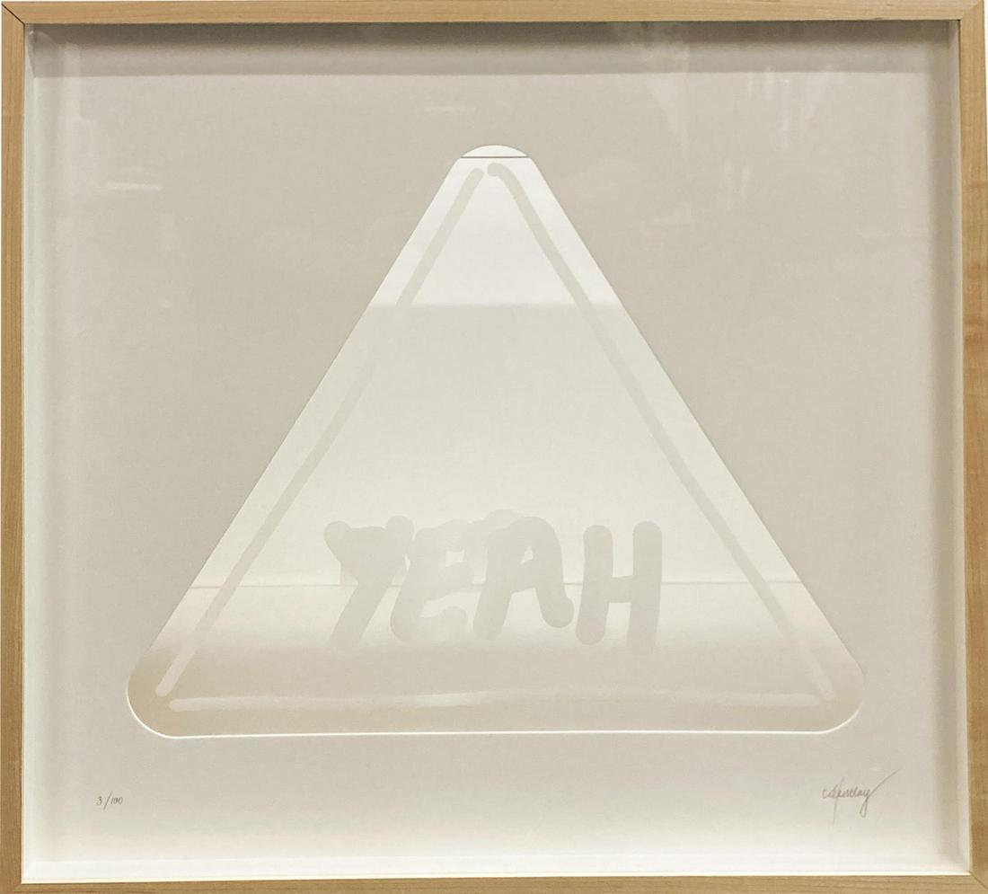 CJ Hendry - Yeah Nah: Artist: CJ Hendry Title: Yeah Nah Dimensions: 20in. by 20in. Edition: From the rare Limited Edition of 100 Publisher: Straya Medium: Raw Maple Cotton Rag UV Ple