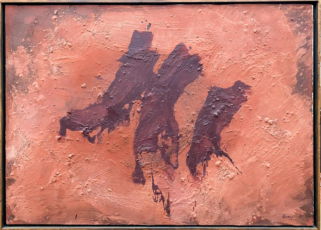 Cleve Gray - Roman Walls: Artist: Cleve Gray Title: Roman Walls Year: 1980 Dimensions: 20in. by 28in. Edition: A rare unique one of a kind artwork Medium: Original Mixed Media on Canvas<