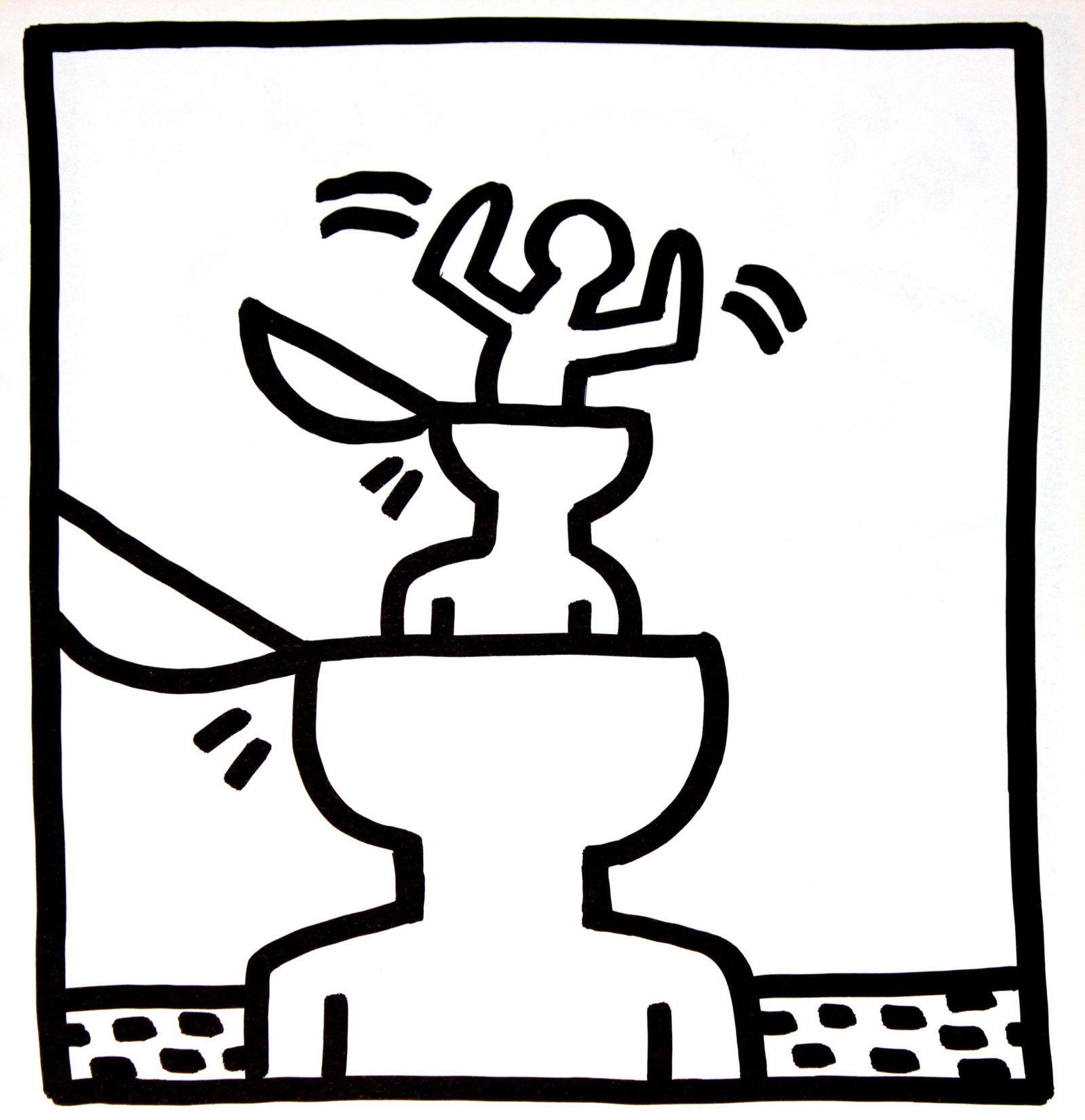 Keith Haring - Untitled (Inside Mind): Artist: Keith Haring Title: Untitled (Inside Mind) Year: 1982 Dimensions: 9.3in. by 9.3in. Edition: From the limited edition of 2000 Publisher: Tony Shafrazu Ga