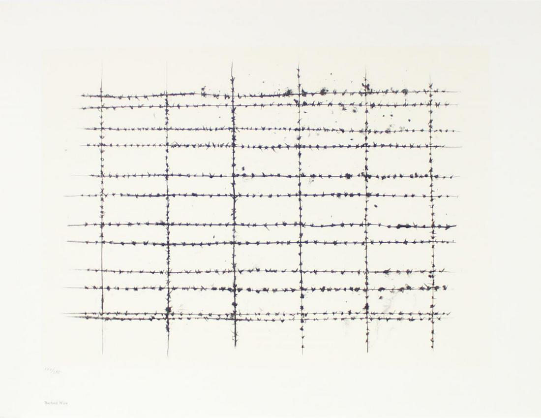 Donald Sultan - Barbed Wire: Artist: Donald Sultan Title: Barbed Wire Year: 1999 Dimensions: 17in. by 22in. Edition: From the Rare Limited Edition of 395 Publisher: MFA Contemporary Atelier