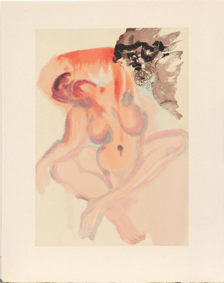 Salvador Dali - The Negligent Ones: Artist: Salvador Dali Title: The Negligent Ones Year: 1964 Dimensions: 13in. by 10in. Edition: A unique and original artwork Publisher: Les Heures Claires Paris Su
