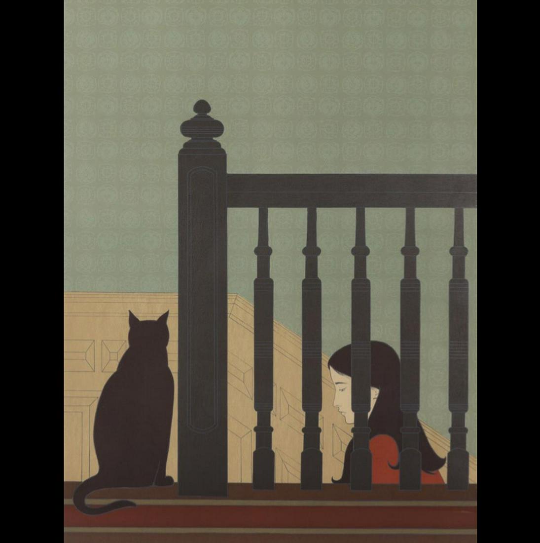 Will Barnet - The Bannister: Artist: Will Barnet Title: The Bannister Year: 1981 Dimensions: 36in. by 28in. Edition: From the Rare Limited Edition Medium: Original Lithograph on paper <