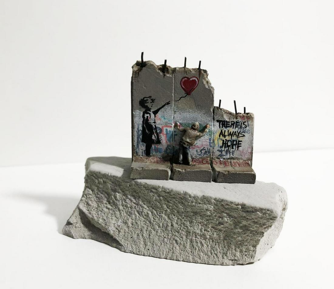 Banksy - Walled Off Hotel Sculpture Girl With Balloon: Artist: Banksy Title: Walled Off Hotel Sculpture Girl With Balloon Dimensions: 4.5in. by 4in. Edition: From the Rare Limited Edition Suite: Walled Off Hotel Medium:
