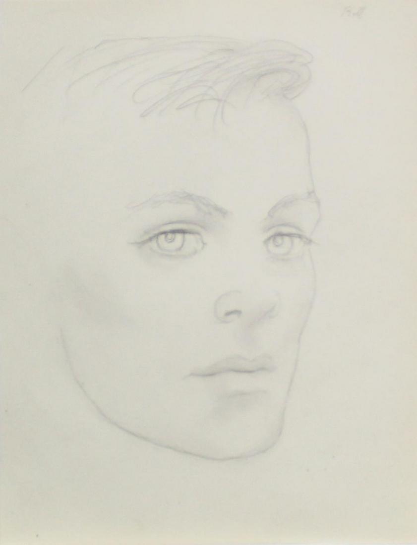 Emlen Etting - Bill: Artist: Emlen Etting Title: Bill Dimensions: 8 1/8in. by 10 1/2in. Edition: Unique One of a Kind Artwork Suite: Heads of Boys Medium: Original Pencil on Paper</